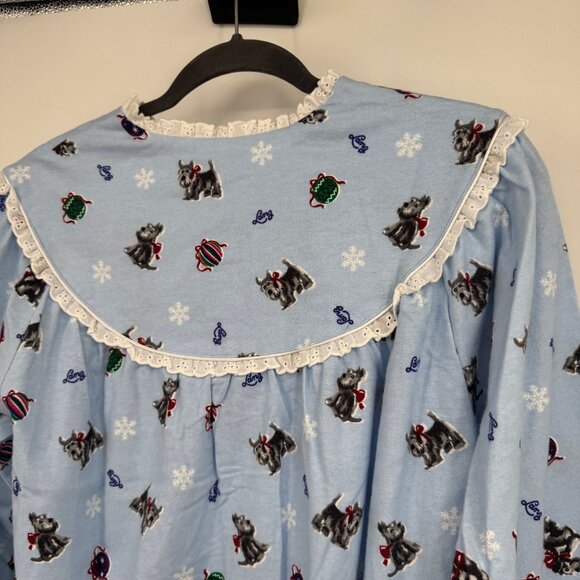 Lanz of Salzburg NWT Women  100% Cotton Flannel Nightgown w/ Scottie Dogs Print - Picture 11 of 15